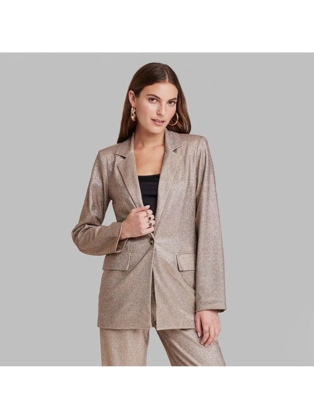 NWT Wild Fable Women's OVERSIZED Glitter Blazer Size Medium